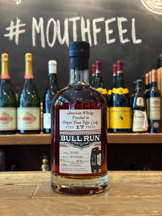 Bull Run Pinot Noir Finished 17 yr American Whiskey